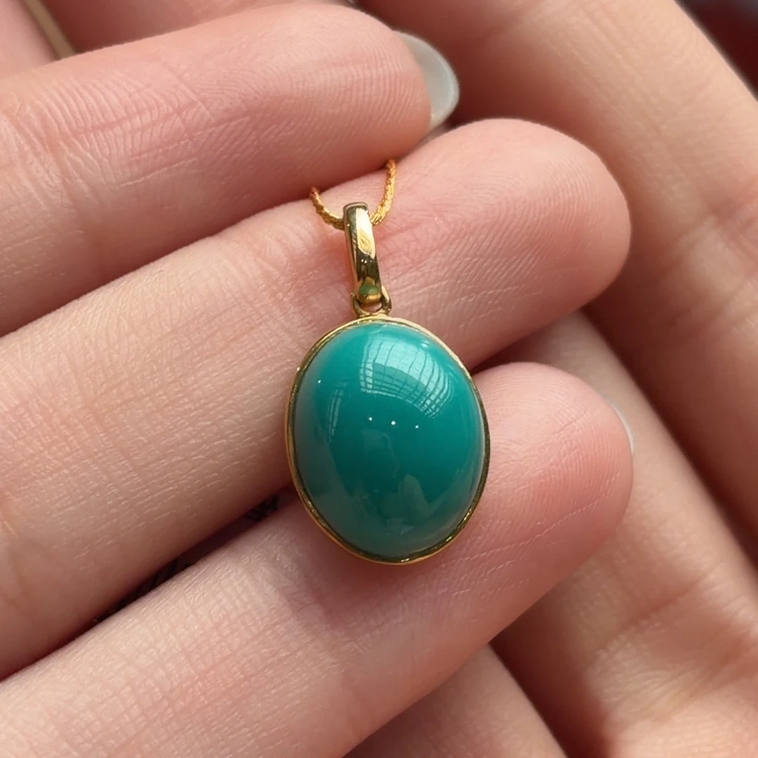 绿松石18K金镶嵌颈饰