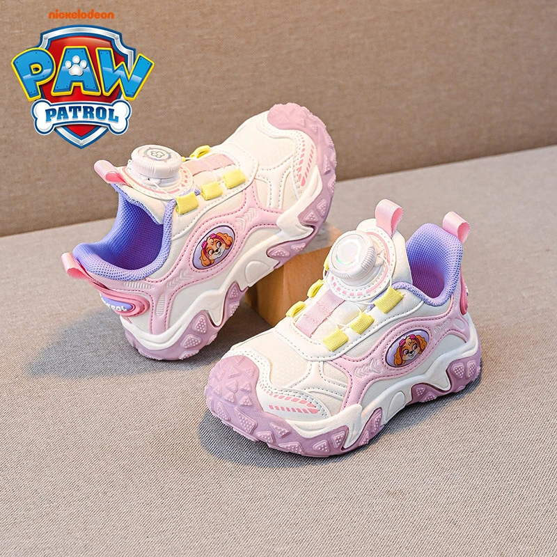 汪汪队女童运动鞋软底防滑2025春秋款新款旋转纽扣儿童鞋子3-6岁