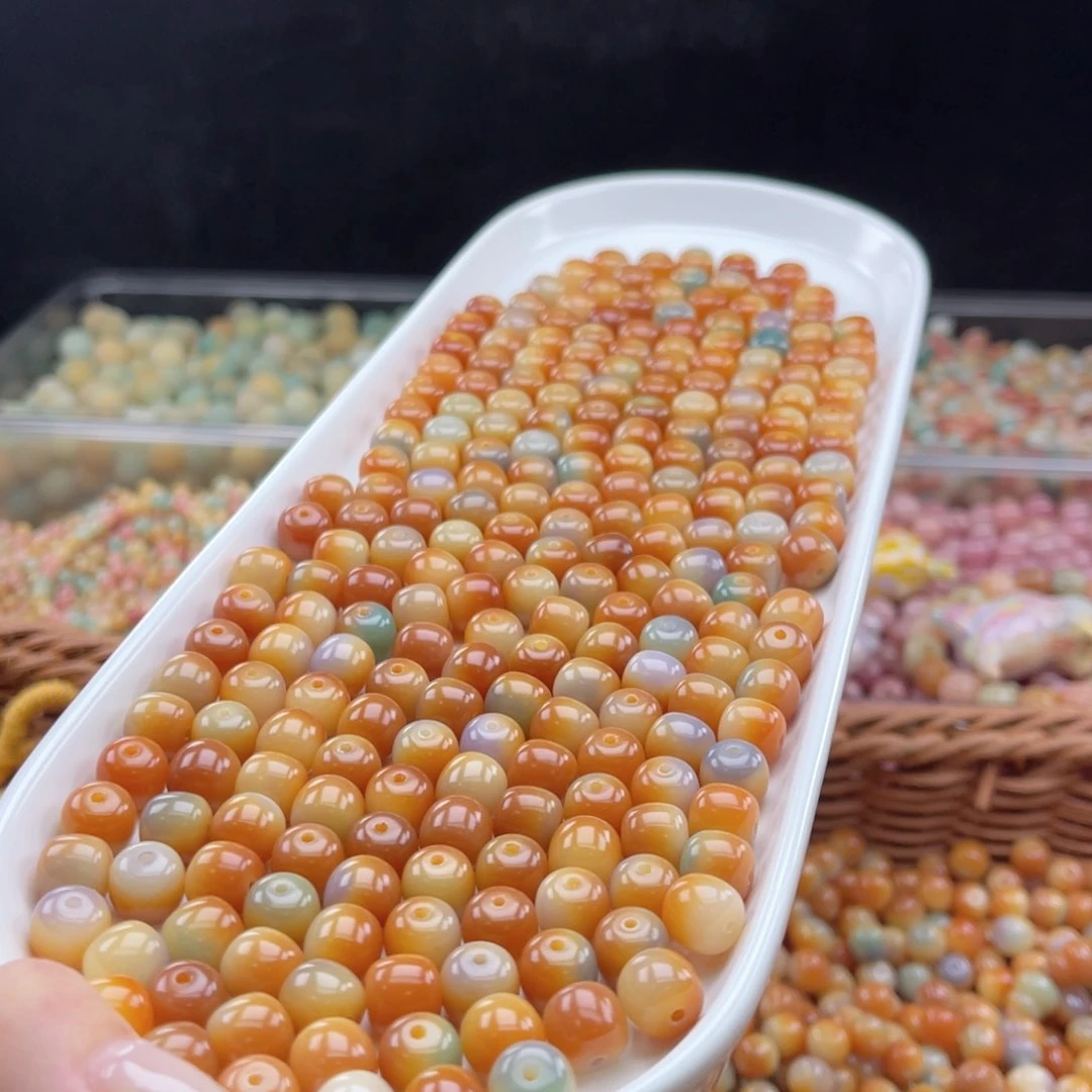 白玉菩提吊坠q10mm/50+10颗三彩