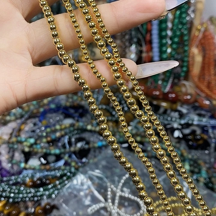 玛瑙/玉髓未镶嵌珠宝半成品高保色黑胆石卡4➕3mm（2条）