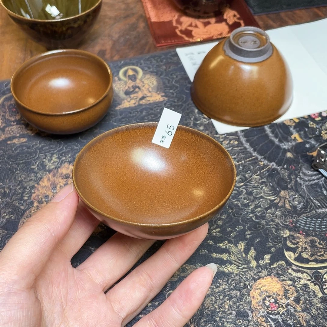 灰***茶盏65 福临号建盏柴烧薄胎