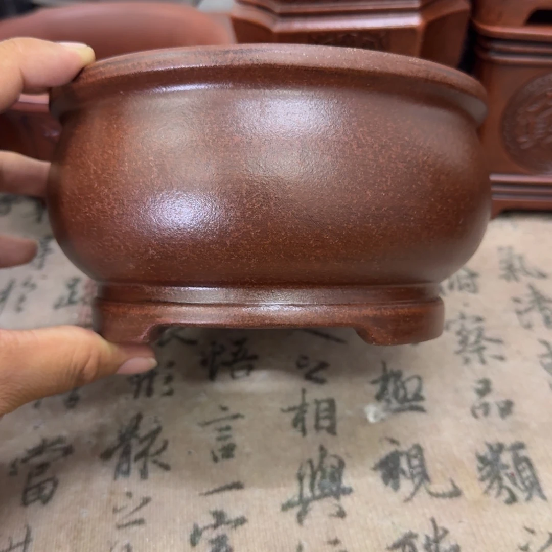 紫砂花盆14.5x8内经紫砂花盆