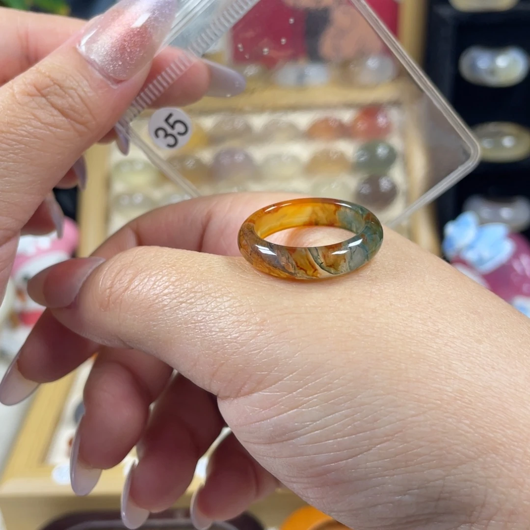 玛瑙/玉髓未镶嵌戒指35号港码23直径19.9（非质量问题.不退不换）