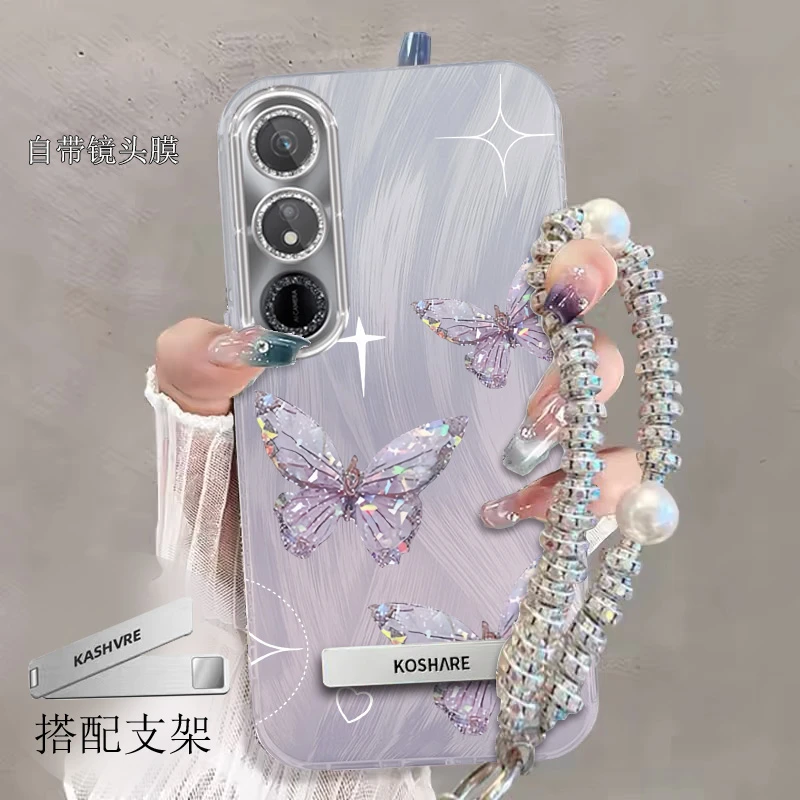 带镜头膜华为Honor荣耀畅玩40手机壳蝴蝶WDY-AN00全包保护套