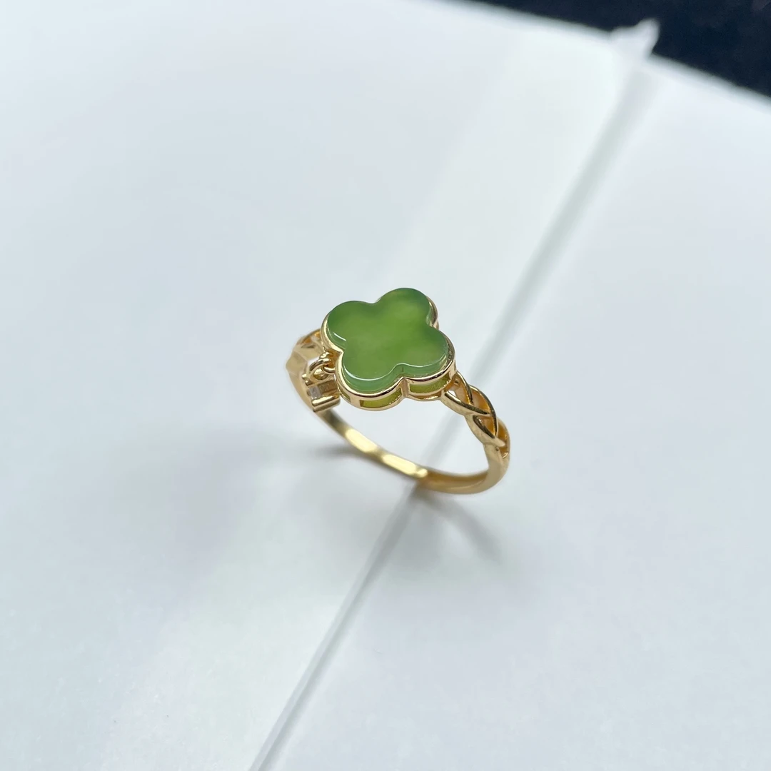 冰底碧玉四叶草s925戒指 KT24110433