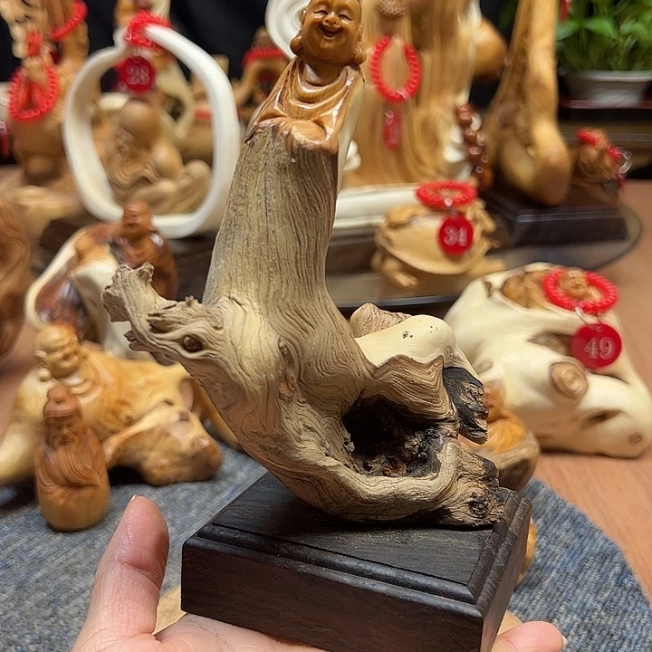 非洲檀香无事牌崖柏摆件