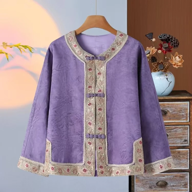 新中式2025新款重工刺绣手工艺术盘扣高级感老钱风改良气质外套