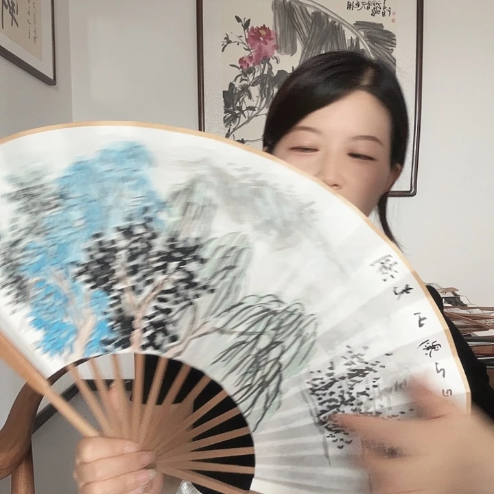 国画卢少波国画折扇
