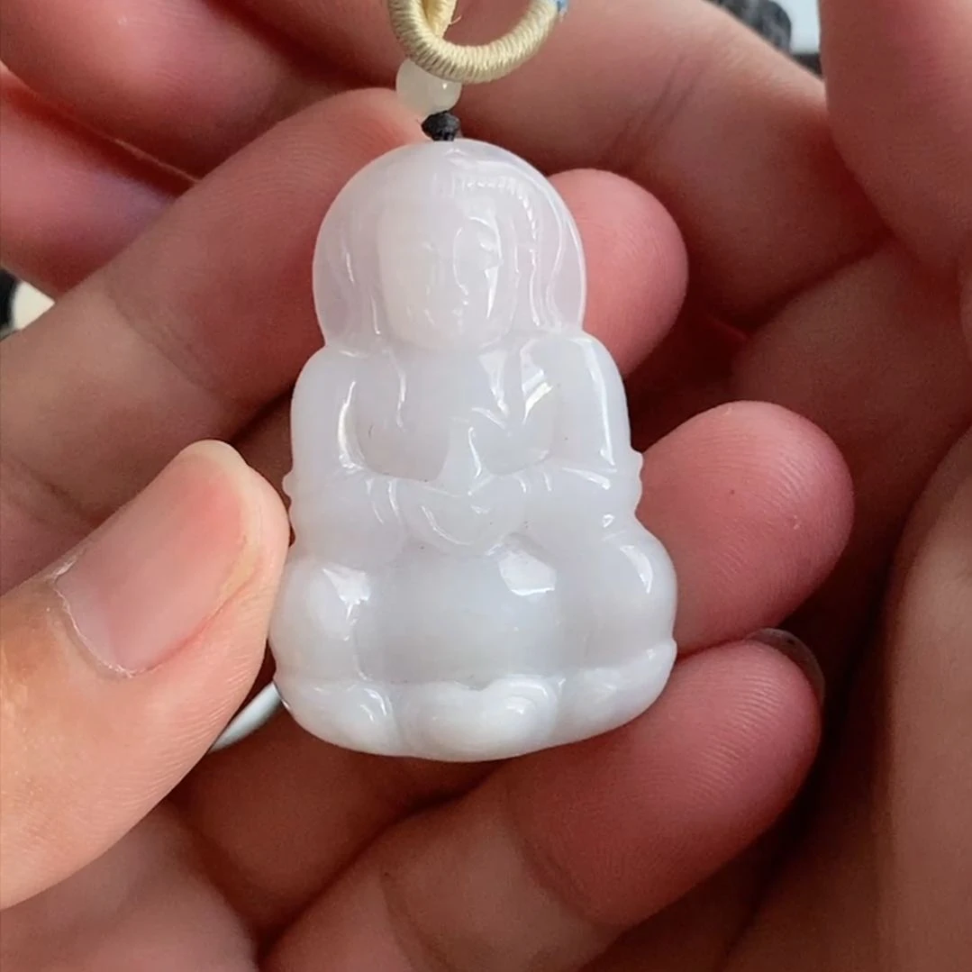 颈饰未镶嵌翡翠胶底观音