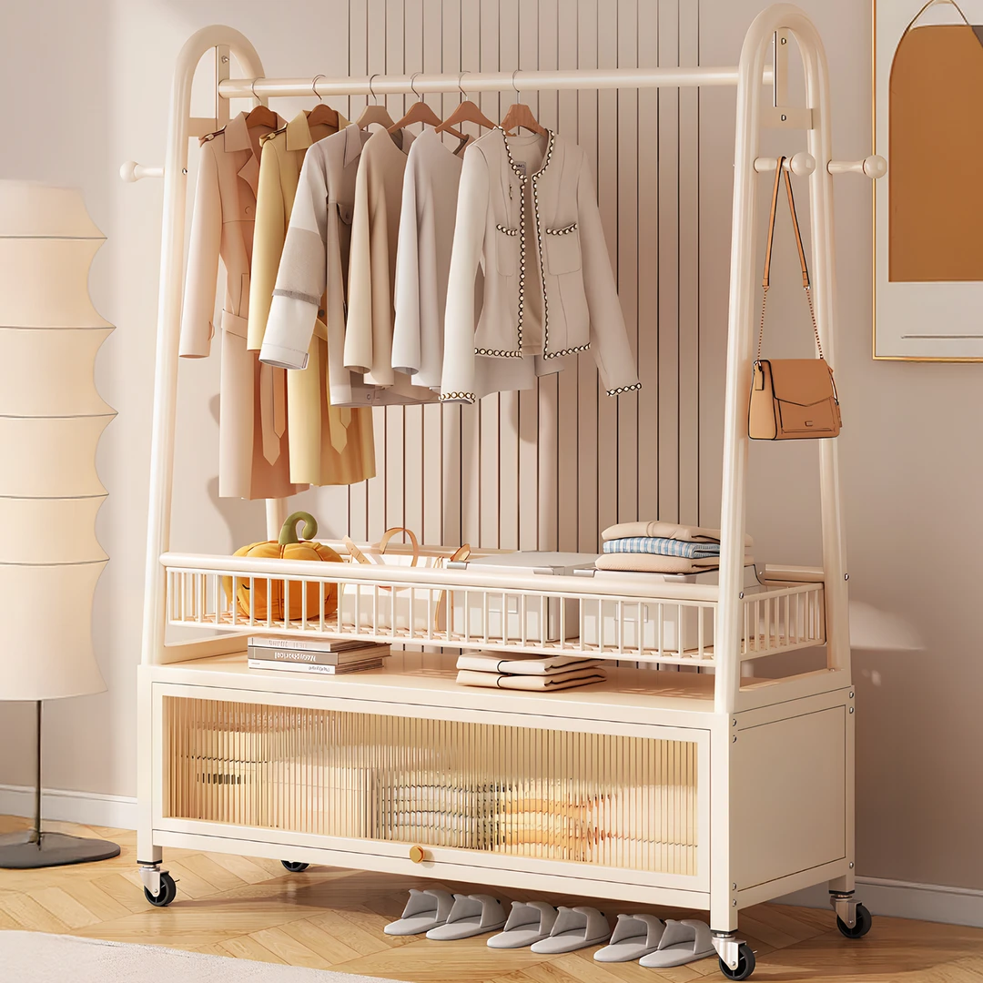 吱凡衣架卧室落地2025新款可移动的挂衣架家用衣物衣服房间置物架
