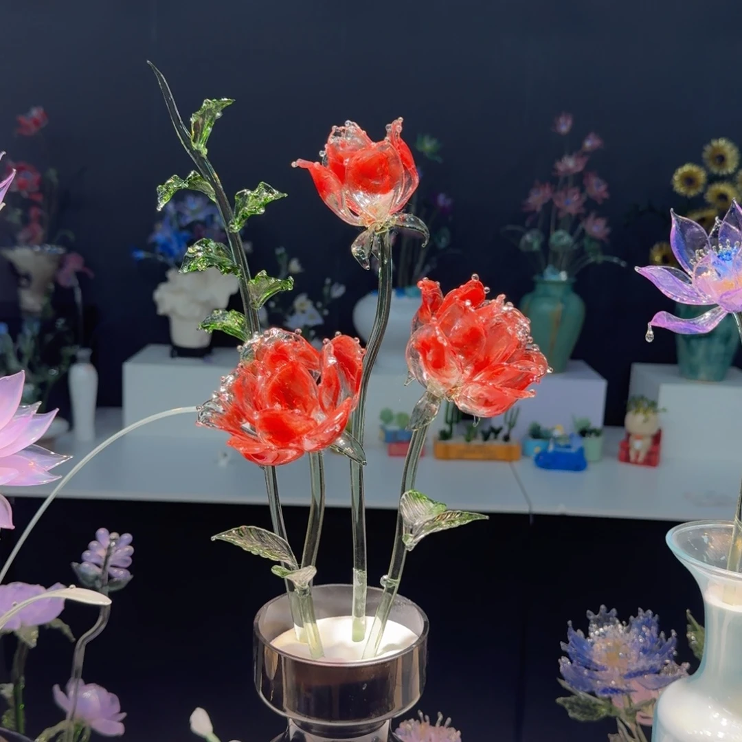 手工艺品琉璃玫瑰花21