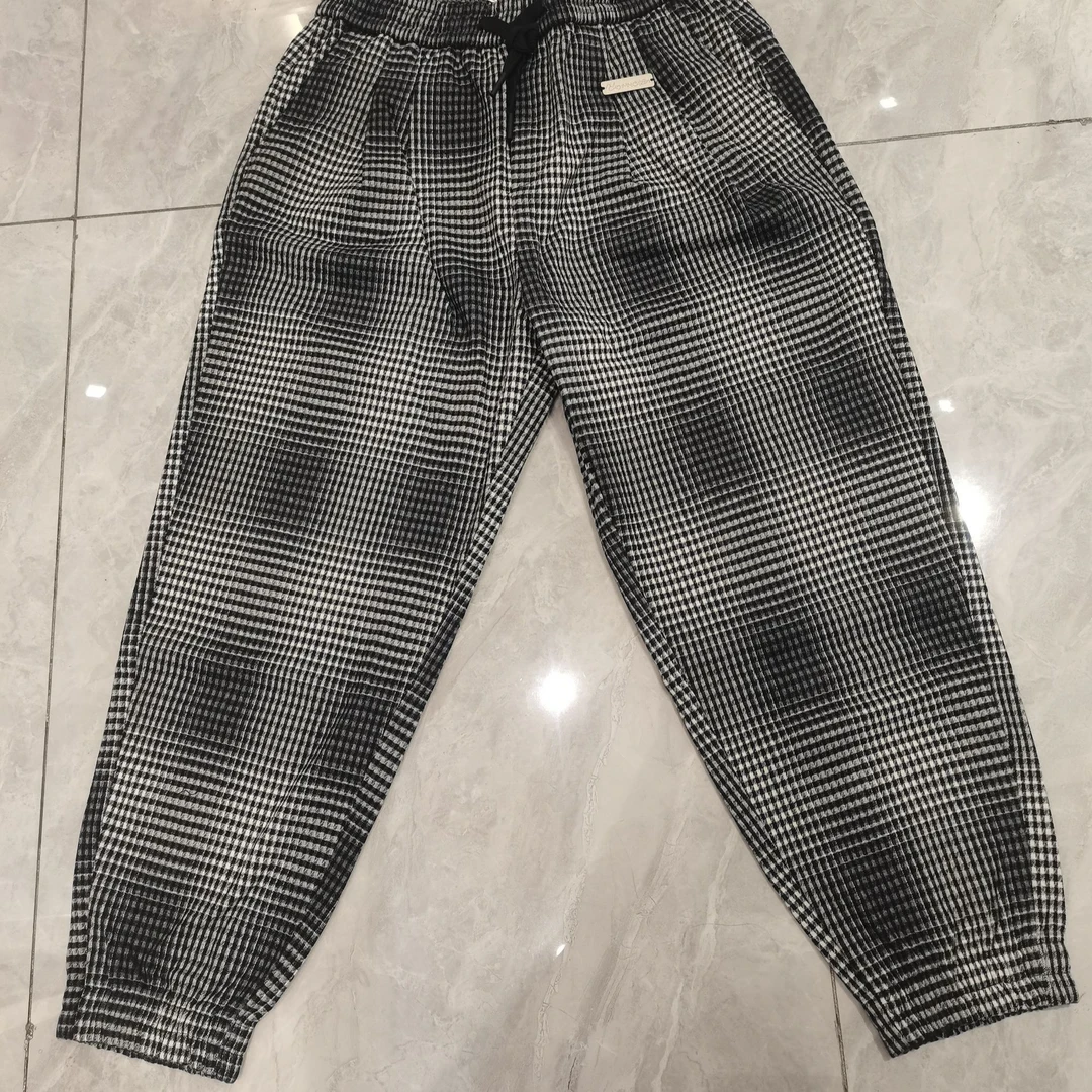 格子小脚裤 休闲时尚，学院风