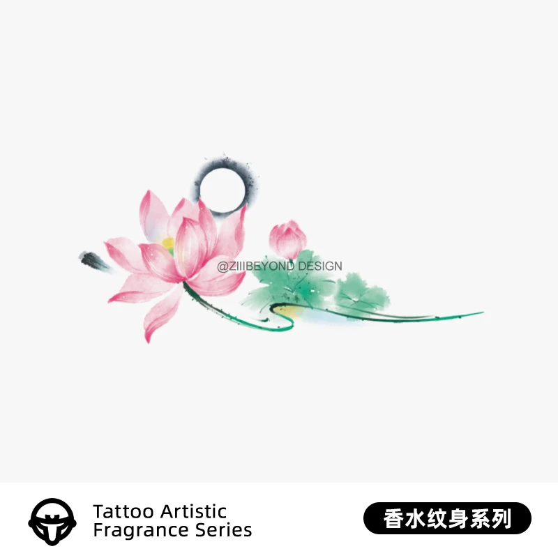 再变 彩荷彩色香水纹身贴纹身贴防水持久逼真女生纹身W57