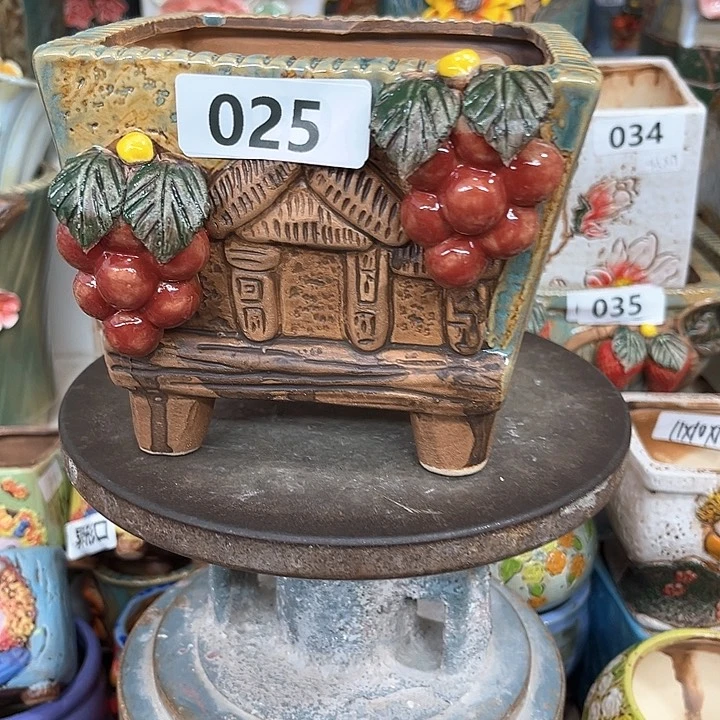 紫砂花盆粗陶材质多肉花盆