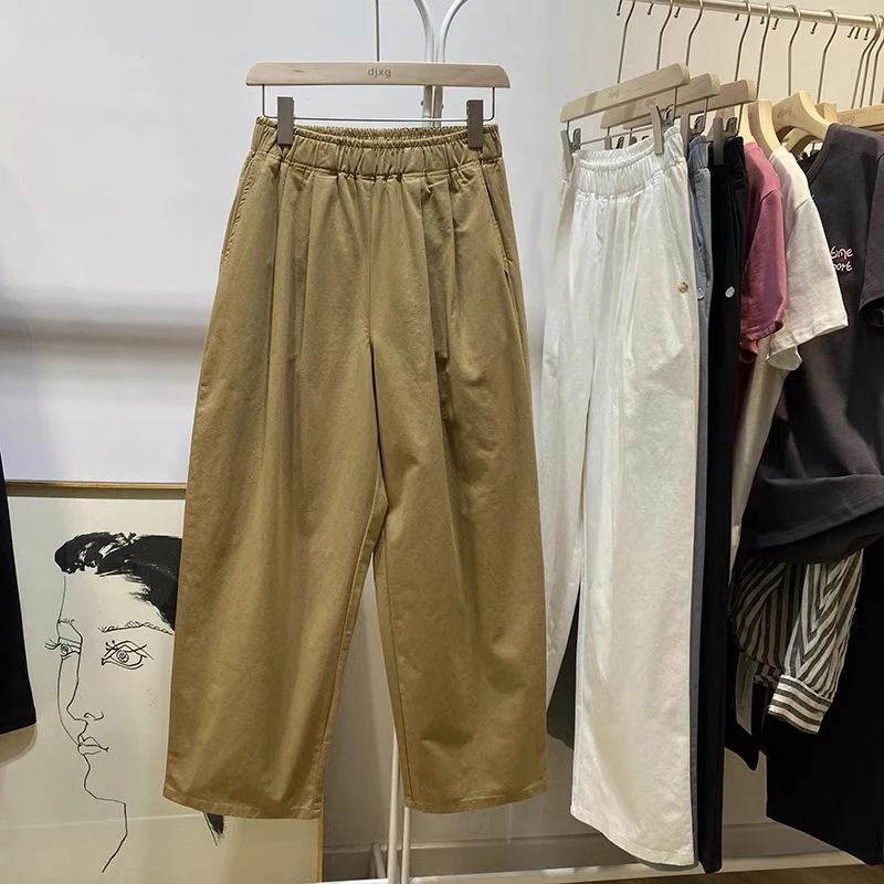 【清仓】宽松显瘦松紧腰休闲长裤简约舒适气球奶奶裤