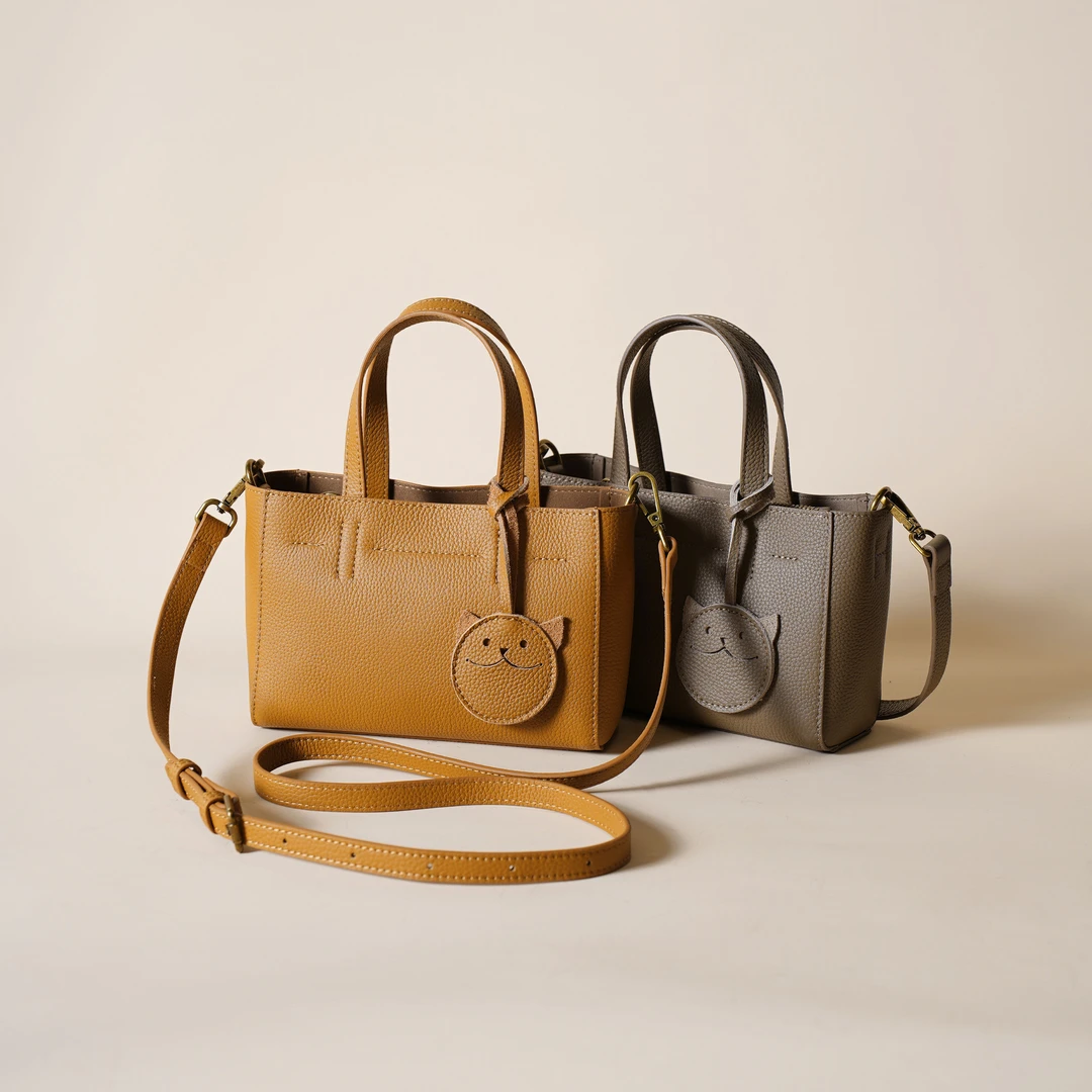 头层牛皮新款质感高级气质真皮女包牛皮包包笑脸包手提单肩斜挎包