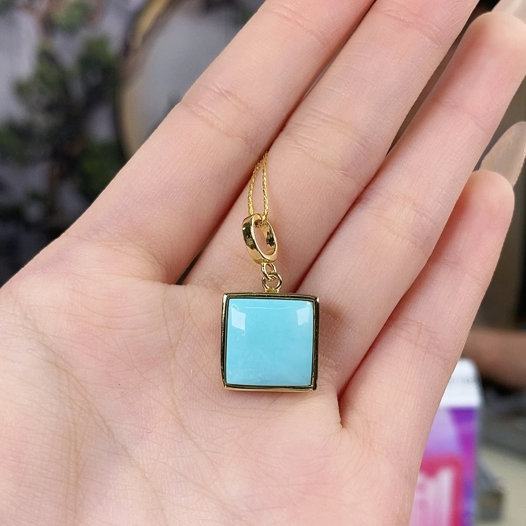 绿松石银S925镀金镶嵌珠宝奇石