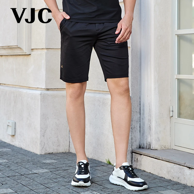 VJC/威杰思2025夏季新款男士时尚针织休闲中裤百搭通勤B24BP1501