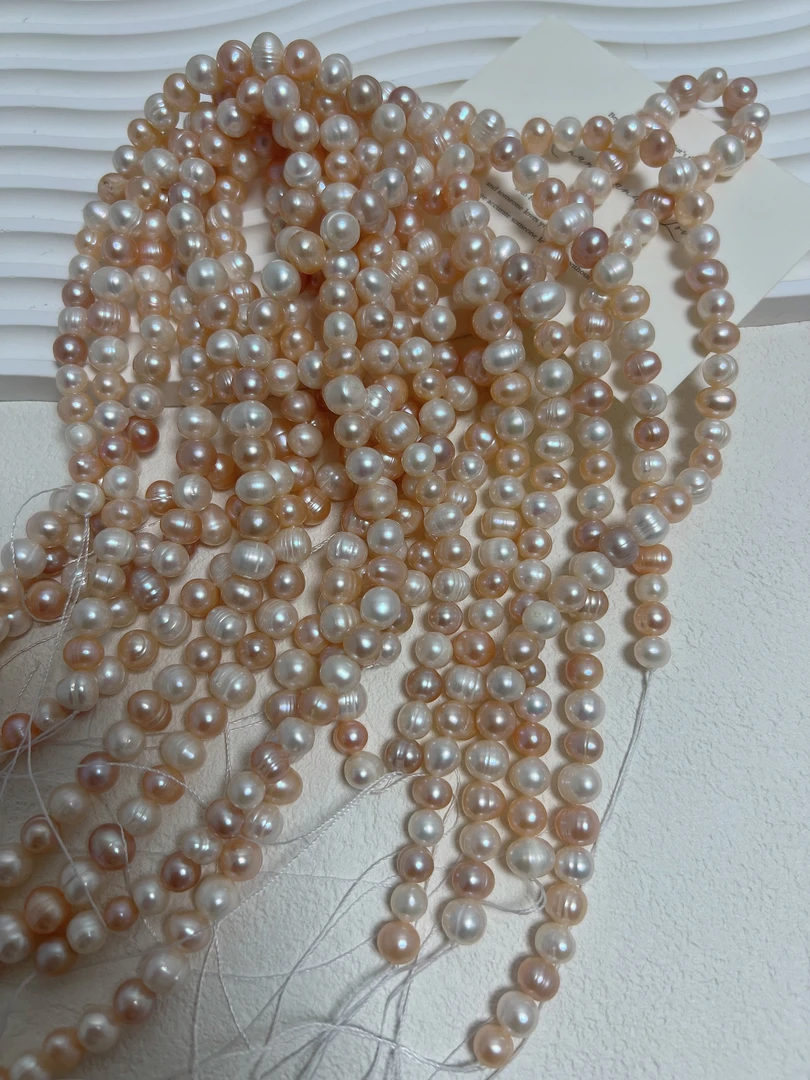 天然淡水珍珠A805粉色珍珠项链7-8MM