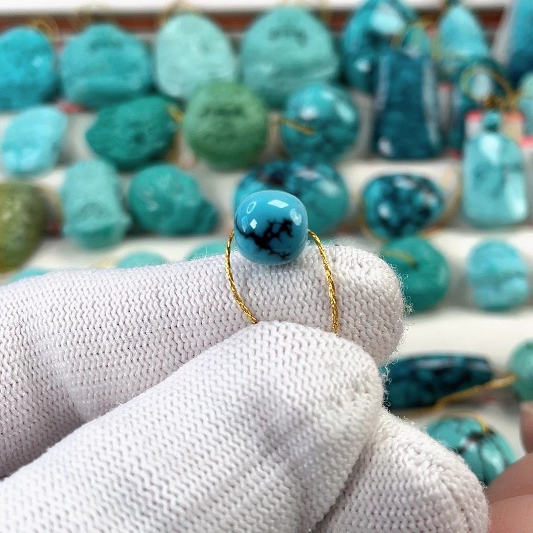 绿松石未镶嵌车挂直径8.6