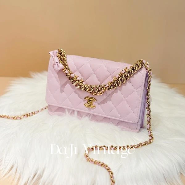99新 Chanel/香奈儿 大吉中古/Chanel香奈儿24S紫色蝴蝶结woc