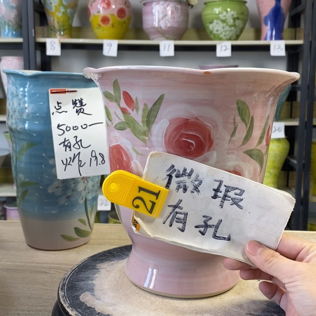 景德镇手工手绘陶瓷花盆