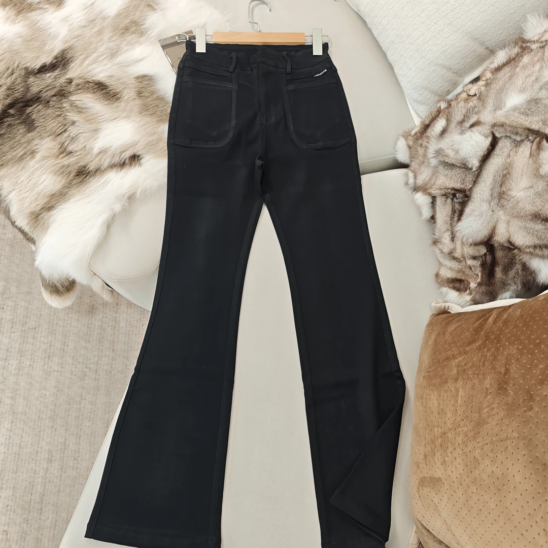 (75150)邓七七女装女裤百搭新款休闲舒适微喇显瘦