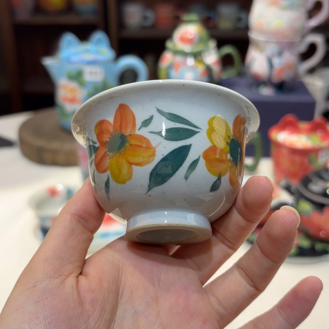 景德镇手绘高温釉下彩陶瓷茶具