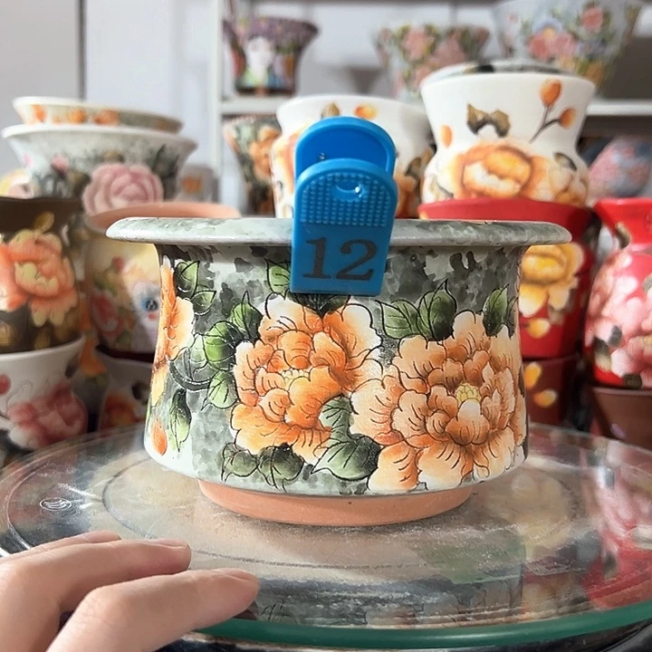 景德镇手绘花盆满38包邮成****司