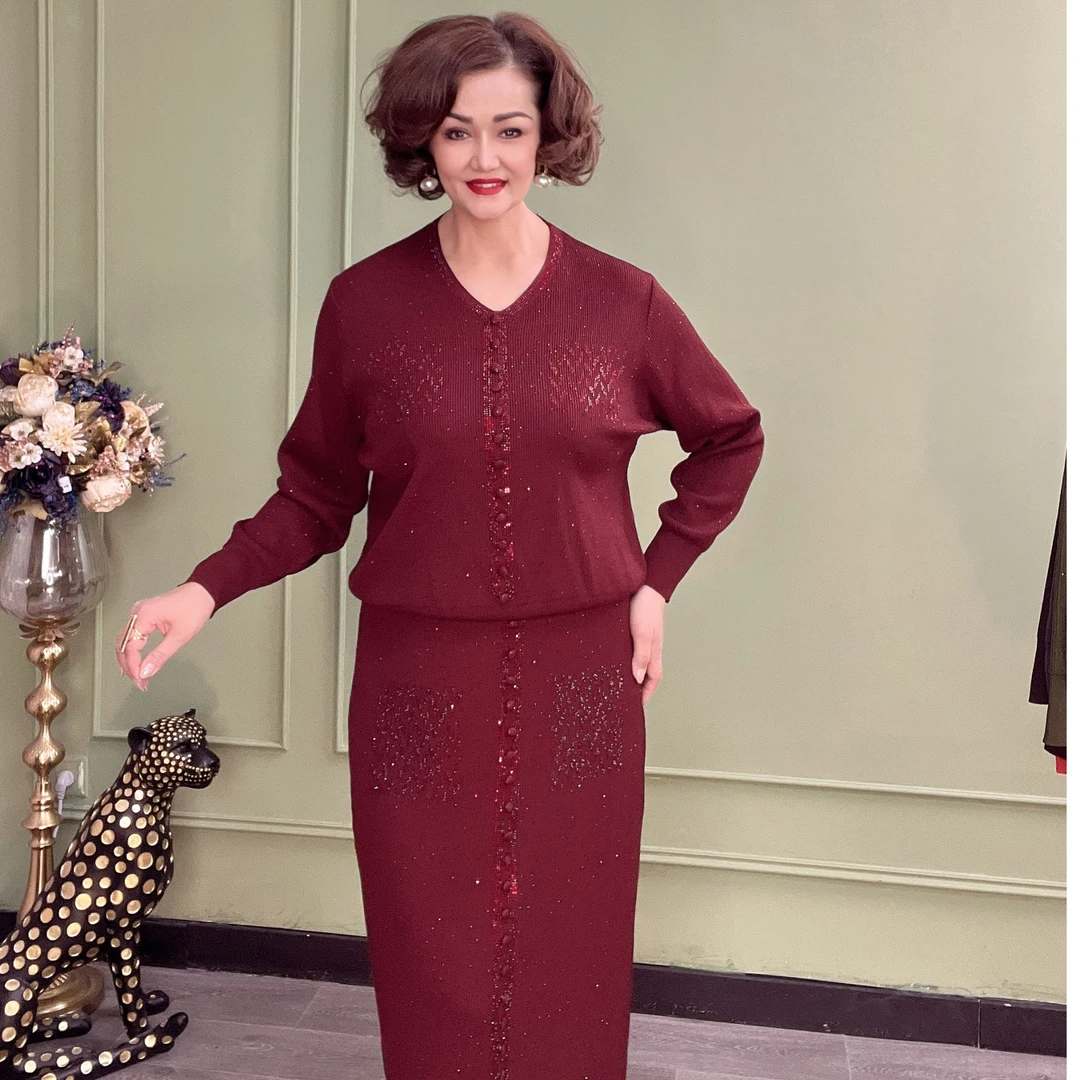 【包邮】显瘦减龄不掉色冬季夏冬季针织套装#303