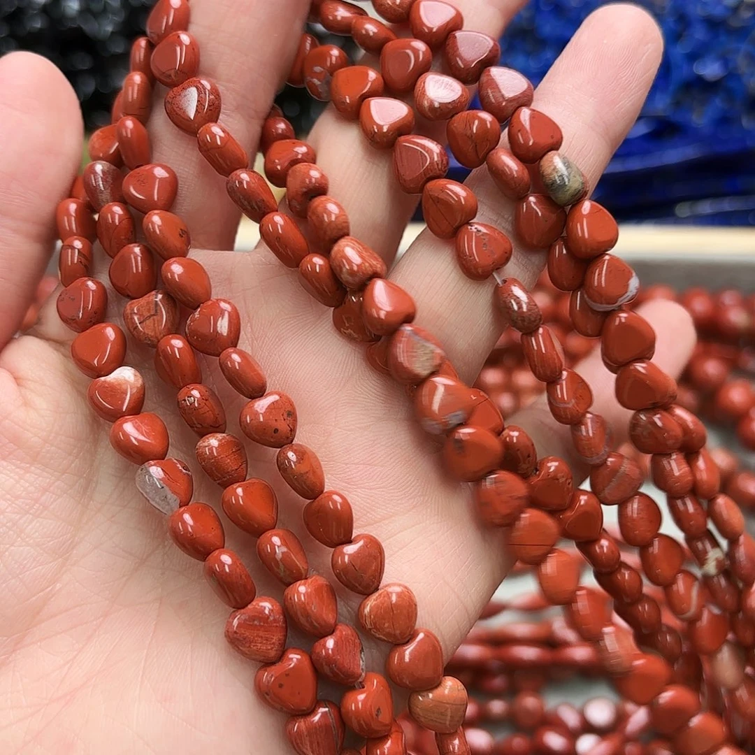 玛瑙/玉髓未镶嵌珠宝半成品卡8红石爱心一条
