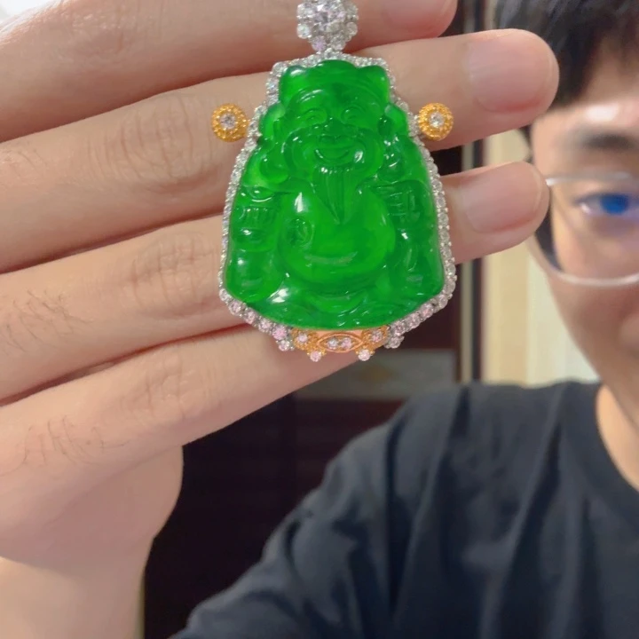 翡翠银S925镶嵌颈饰吊坠