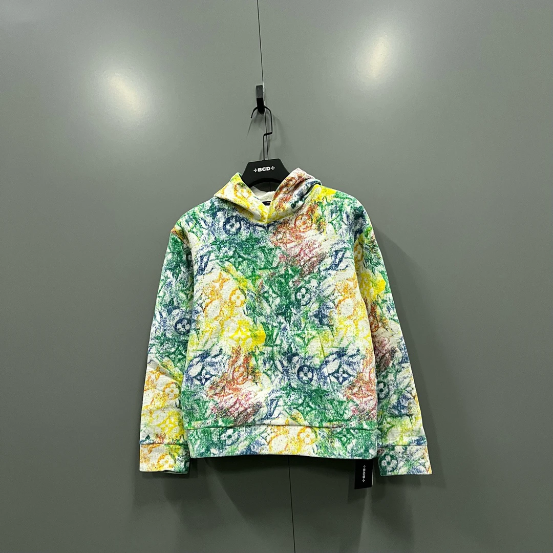 95新 LouisVuitton/路易威登 a2 植绒扎染老花帽衫S码/ki300445