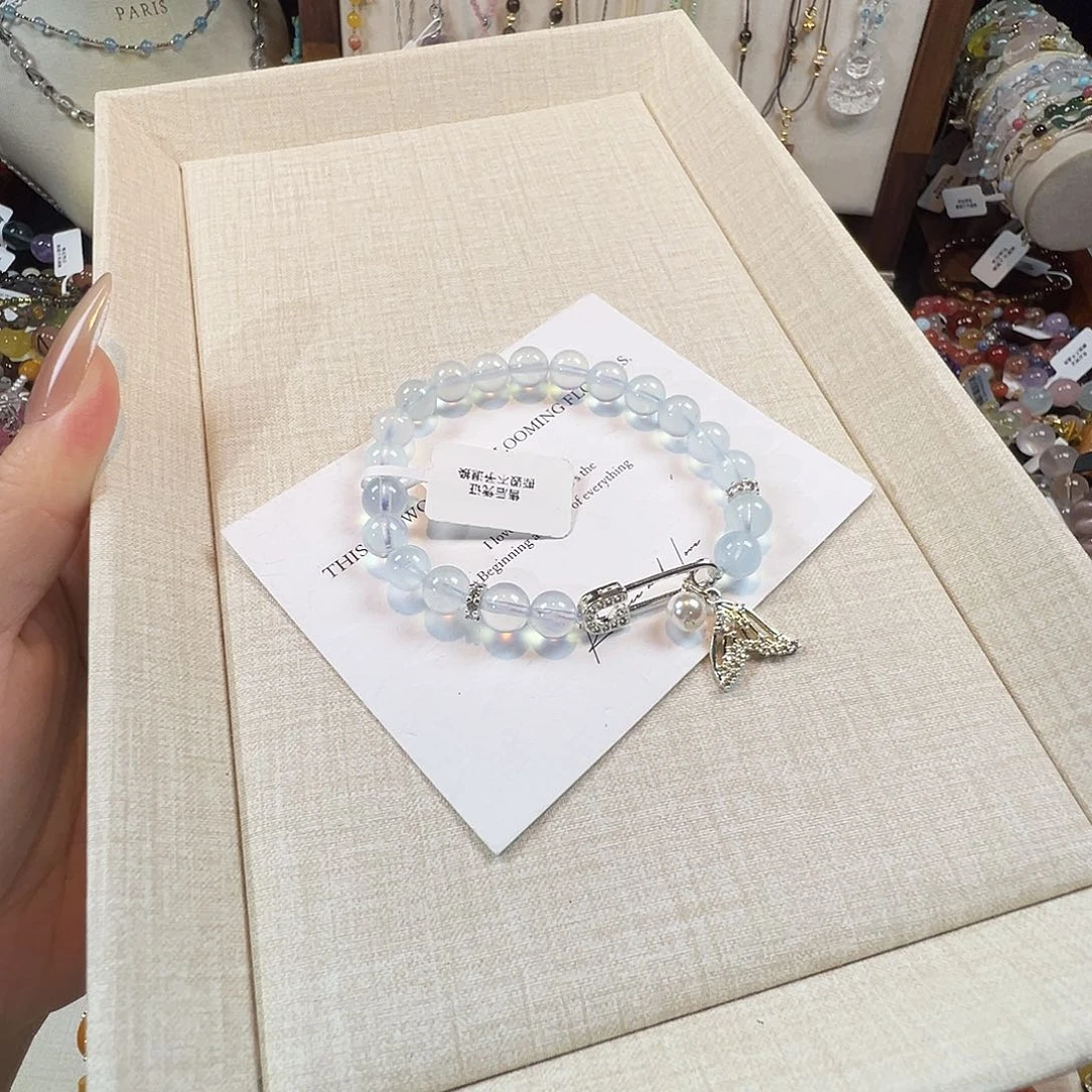 水晶手链未镶嵌海蓝宝卡7