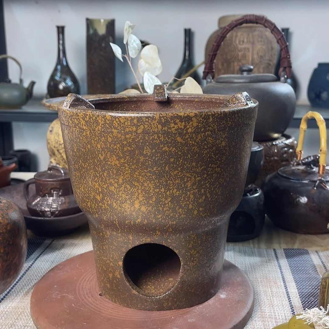 碟紫砂粗陶实用炭炉