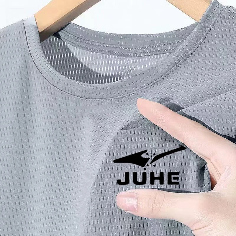 冰丝网眼短袖t恤男士薄款上衣透气速干运动半袖圆领休闲跑步体恤