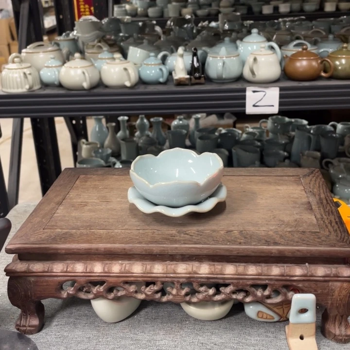 摆件天青莲花茶漏