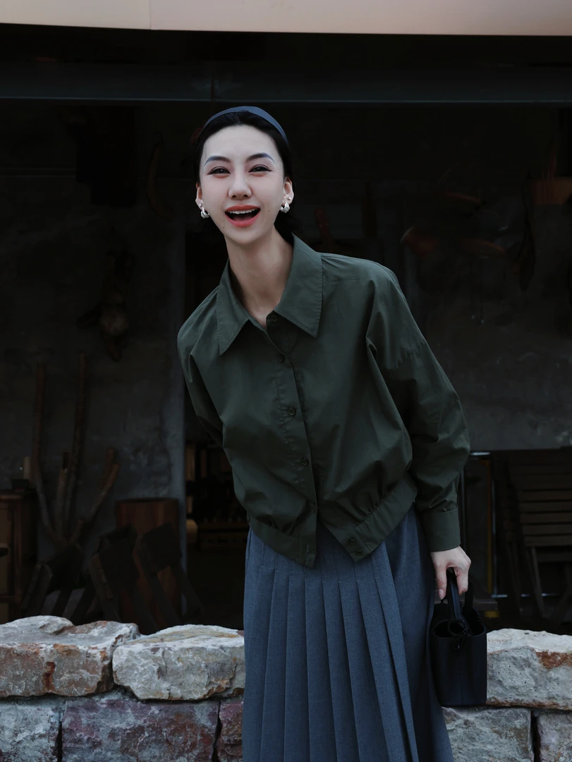 TT设计师【浮生若梦】日系高级感复古感收腰扣纯棉衬衫外套TT190983