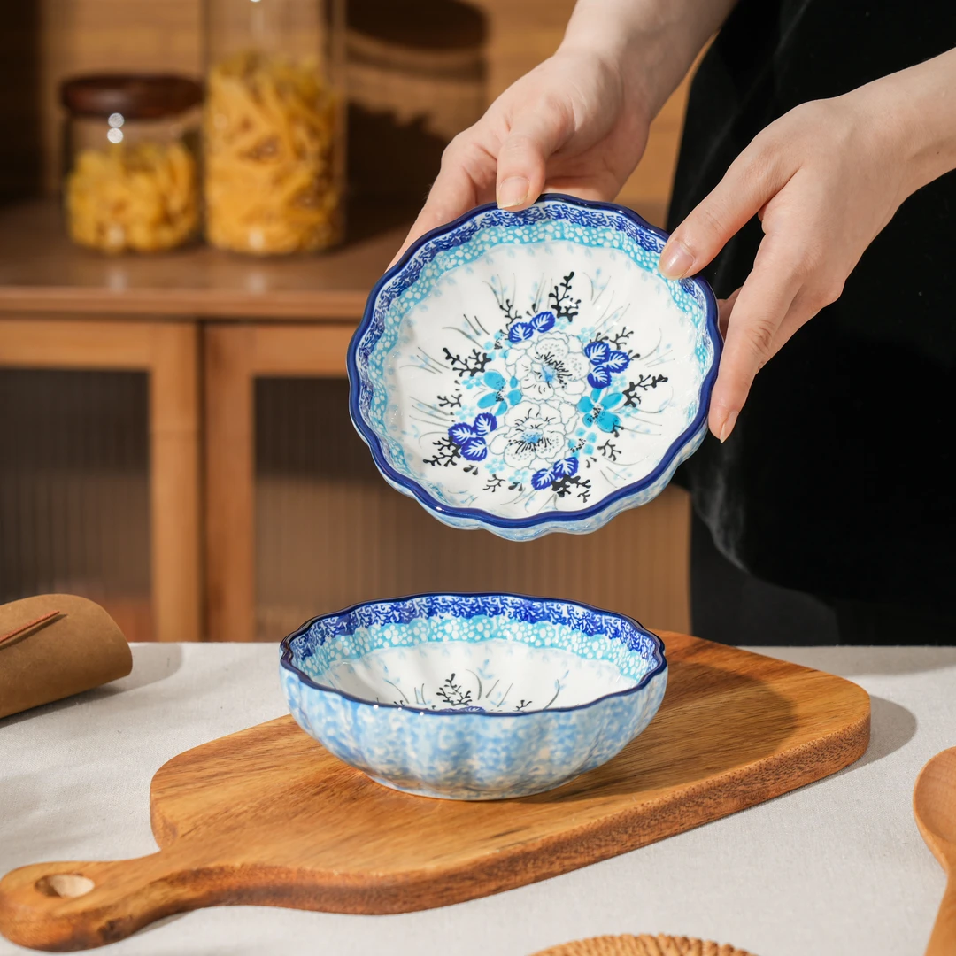 [美森专属]手绘玉树银花-5.5英寸花边深碟两个装