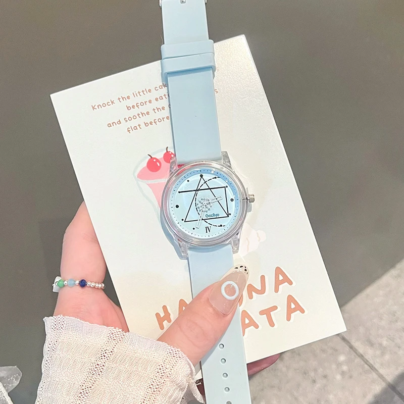 几何手表女款爆款2025新款高中学生考试专用静音防水石英腕表2369