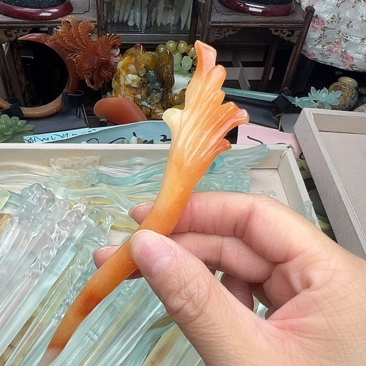 蛇纹石玉未镶嵌发簪