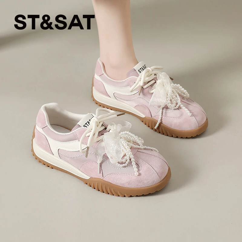 星期六夏季德训鞋女士2025新款网红增高女鞋休闲爆款显脚小运动鞋