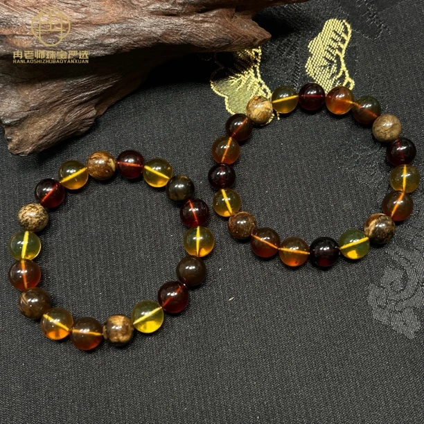 XR240琥珀多宝手串10mm+多样性发其一