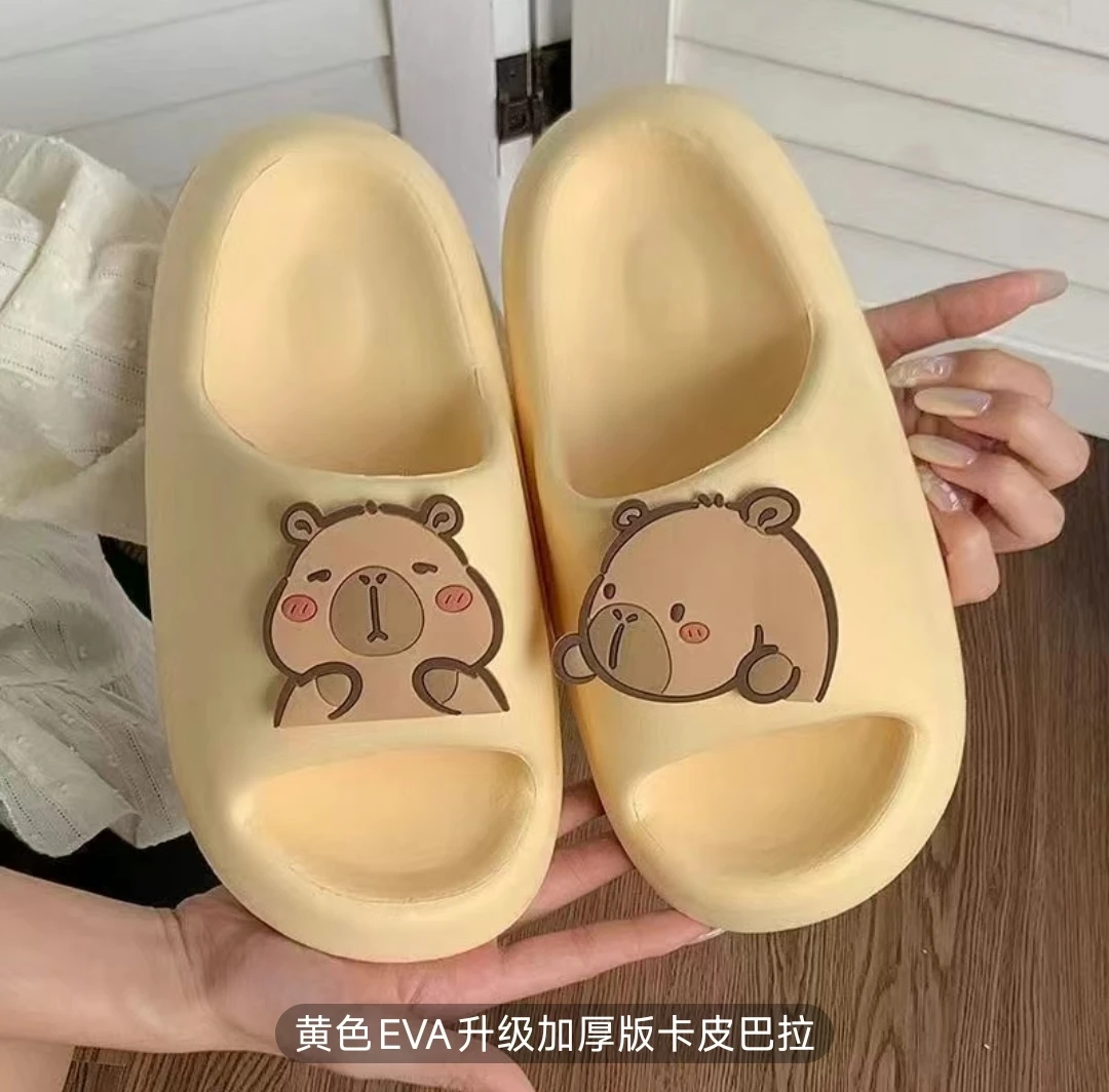 EVA材质轻奢百搭情侣拖鞋女外穿卡皮巴拉防滑时尚卡通防臭一字拖