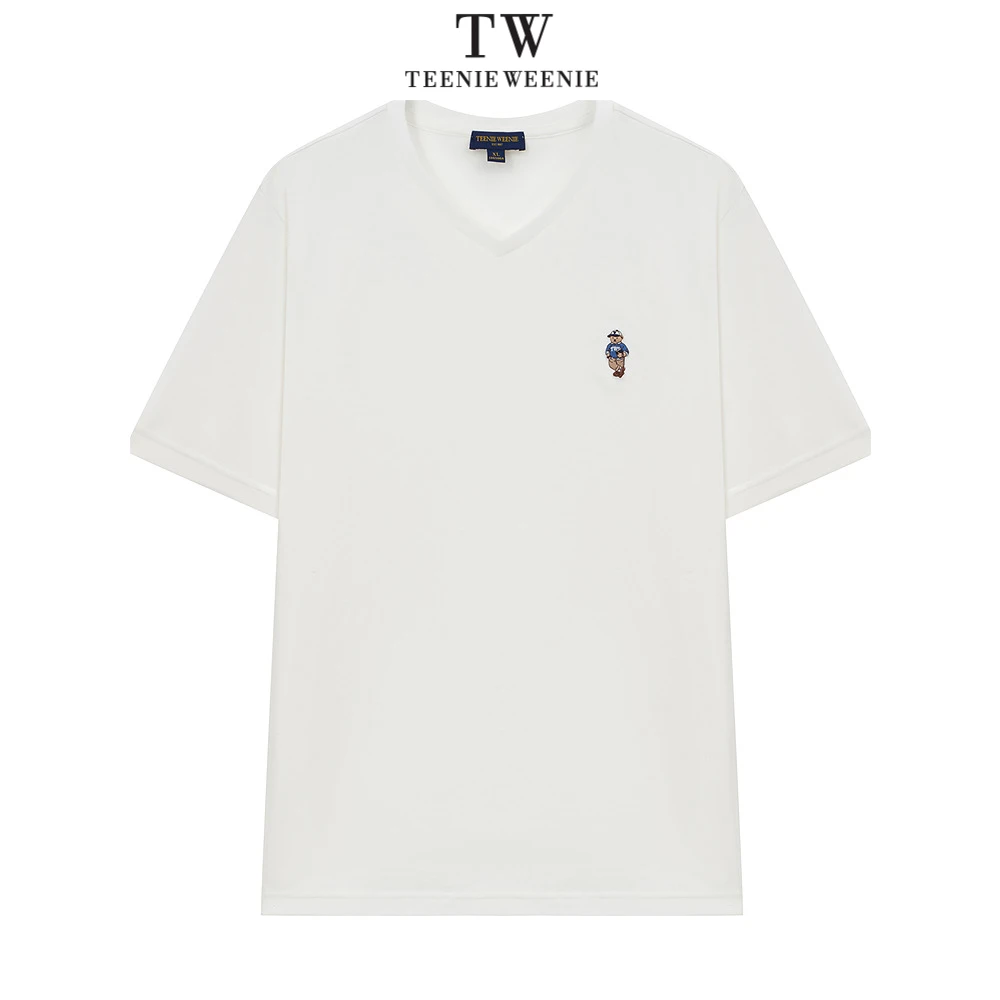 TeenieWeenie小熊男装刺绣基础凉感V领质感通勤T恤TNRW25E628S