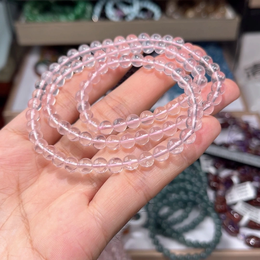 水晶手链未镶嵌粉水晶015