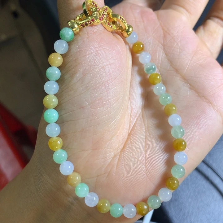 定制翡翠未镶嵌翡翠珠串卡5.4不退不换