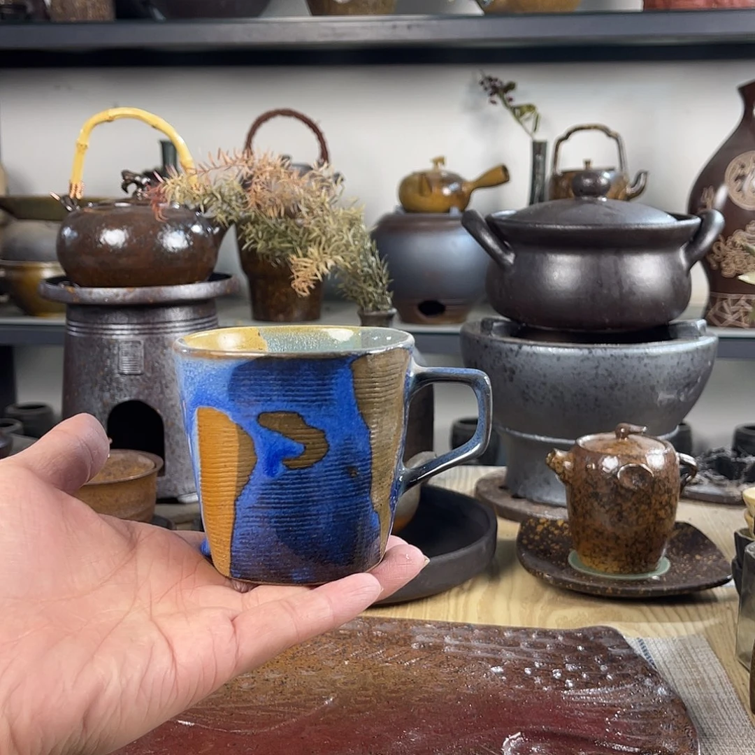 壶紫砂粗陶实用茶杯