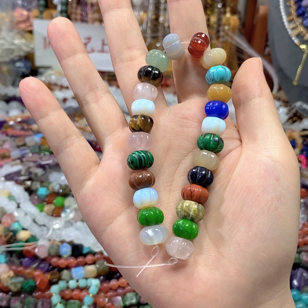 玛瑙/玉髓合金珠宝半成品多宝瓜珠短款卡12mm