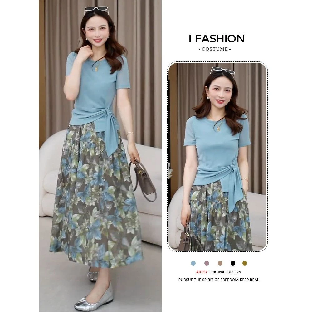 时尚减龄不规则短袖t恤女2025年夏季新款小个子遮肉显瘦百搭上衣